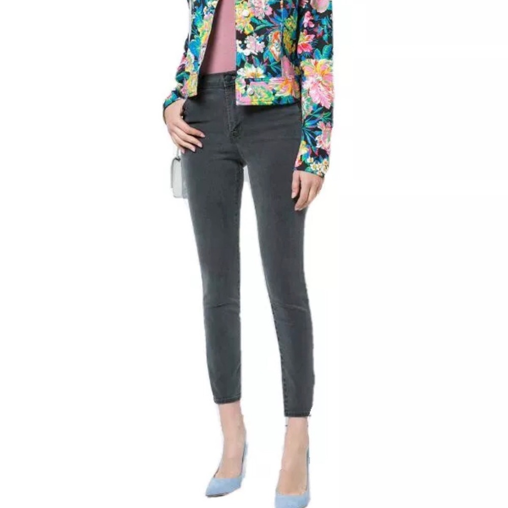 J BRAND "#231 ALANA HIGH-RISE CROP SKINNY" Stretch Jeans In "MYSTERY"
